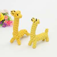 Cute Animal Training Toys giraffe Shape Good For Pet's Teath Cotton Dog Rope Toy Durable Chew Toy Rope